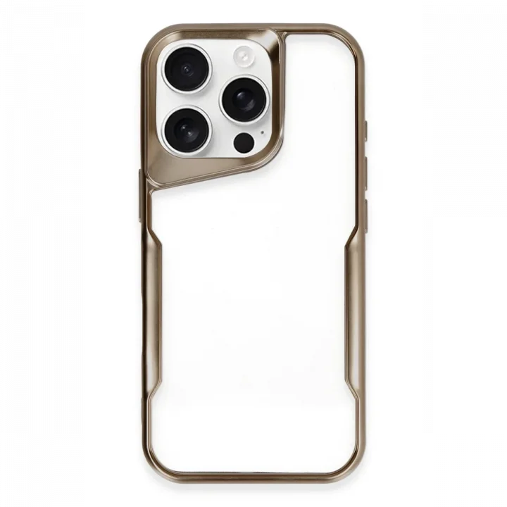 Mey İthalat®   iPhone 16 Pro Kılıf Boyi Silikon Kapak - Desert