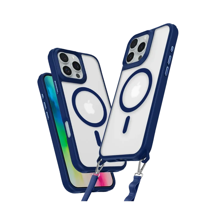 Mey İthalat®  iPhone 16 Pro Kılıf Enka Magsafe Silikon Kılıf - Lacivert