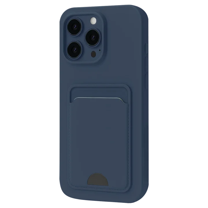 Mey İthalat®   iPhone 16 Pro Kılıf Kelvin Kartvizitli Silikon - Lacivert