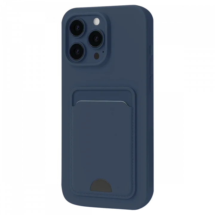 Mey İthalat®   iPhone 16 Pro Kılıf Kelvin Kartvizitli Silikon - Lacivert