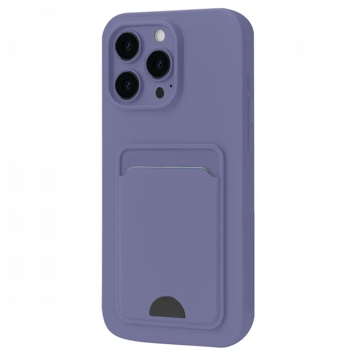 Mey İthalat®   iPhone 16 Pro Kılıf Kelvin Kartvizitli Silikon - Lila