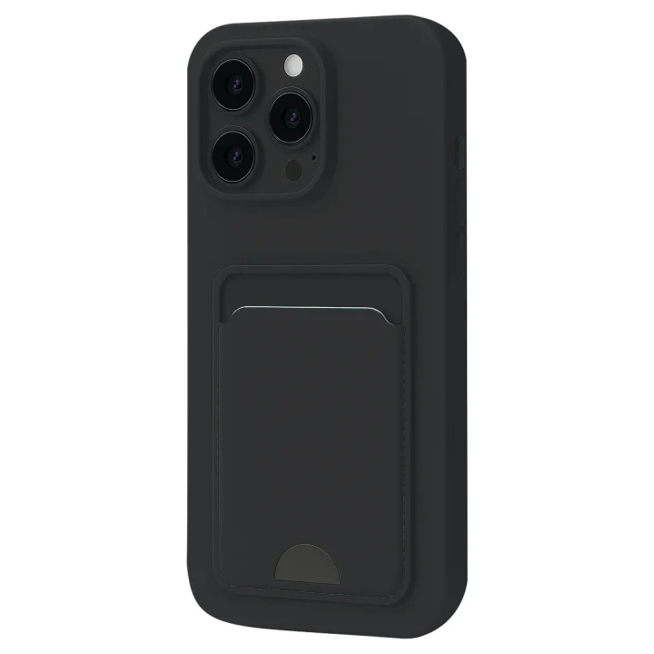 Mey İthalat®   iPhone 16 Pro Kılıf Kelvin Kartvizitli Silikon - Siyah