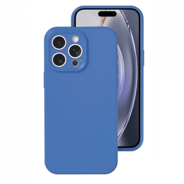 Mey İthalat®   iPhone 16 Pro Kılıf Nano içi Kadife Silikon - Mavi