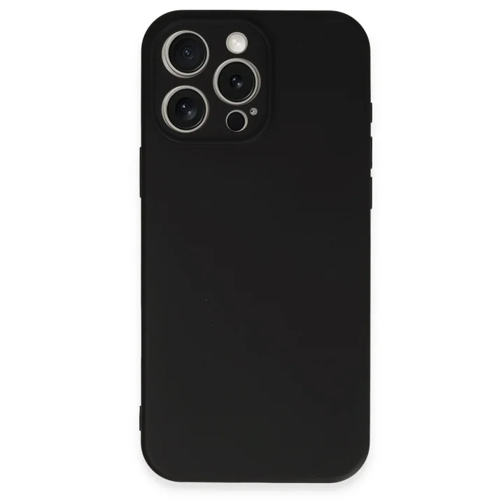 Mey İthalat®   iPhone 16 Pro Kılıf Nano içi Kadife Silikon - Siyah