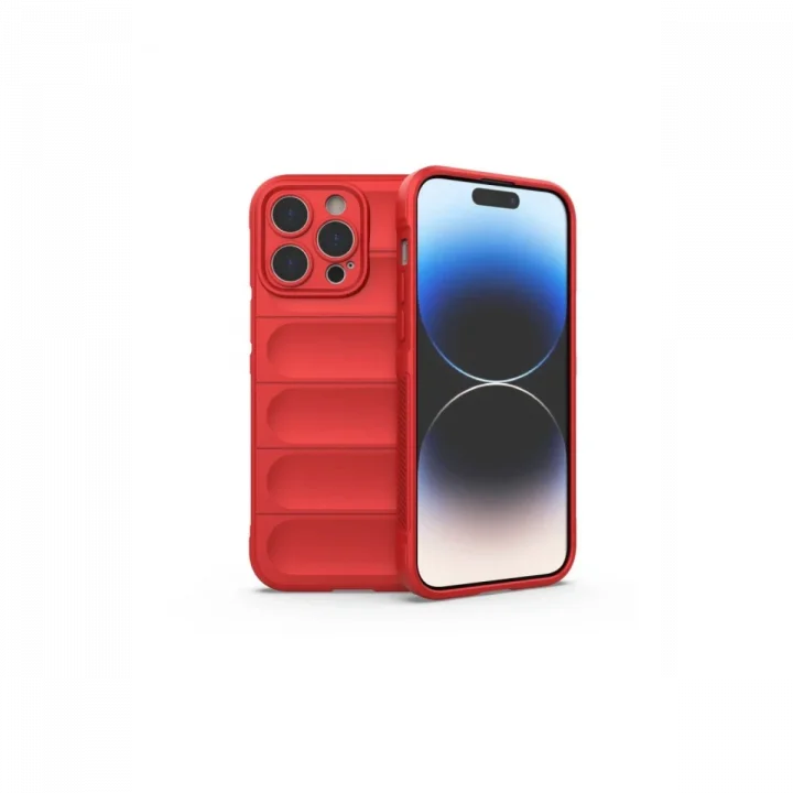 Mey İthalat®   iPhone 16 Pro Kılıf Optimum Silikon - Kırmızı