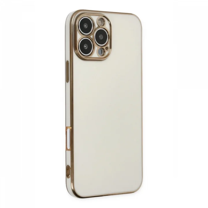 Mey İthalat®   iPhone 16 Pro Kılıf Volet Silikon - Beyaz