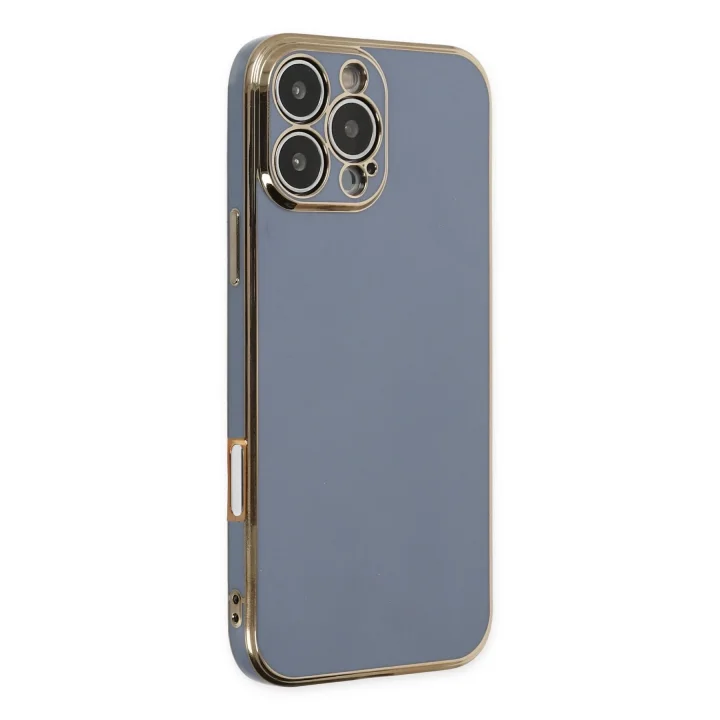 Mey İthalat®   iPhone 16 Pro Kılıf Volet Silikon - Mavi