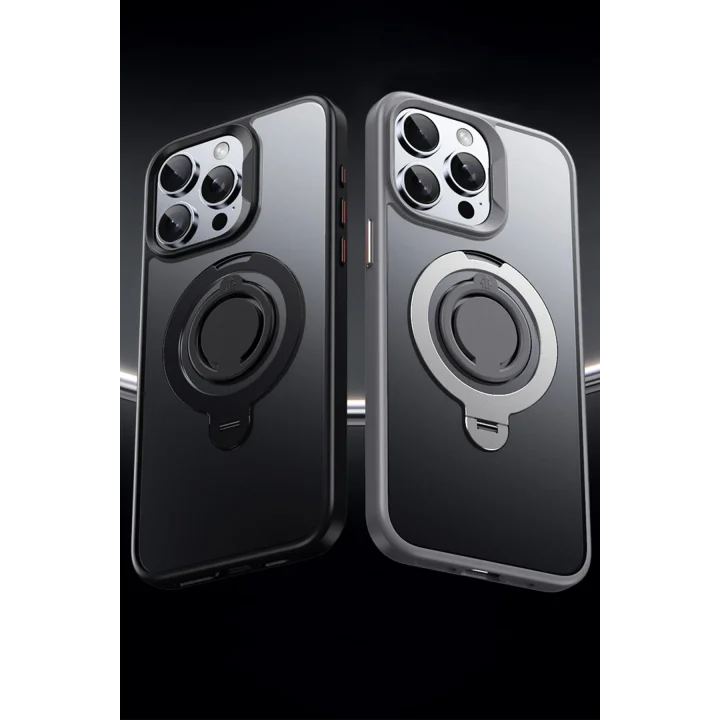 Mey İthalat®  iPhone 16 Pro Max Avatar 360 Dönen Magsafe Kapak - Lacivert