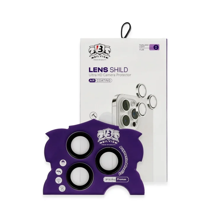Mey İthalat®  iPhone 16 Pro Max Bilvis Titan Kamera Lens - Siyah