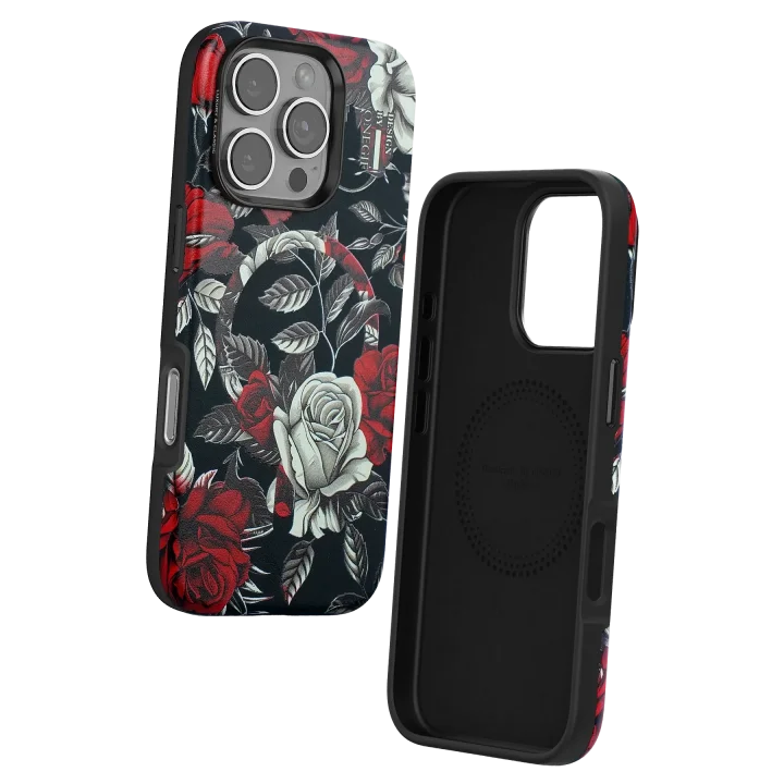 Mey İthalat®  iPhone 16 Pro Max Flower Series Magsafe Kapak - Siyah