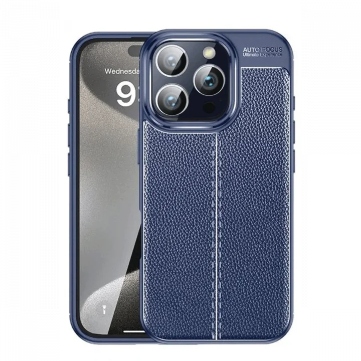 Mey İthalat®   iPhone 16 Pro Max Kılıf Auto Focus Kapak - Lacivert