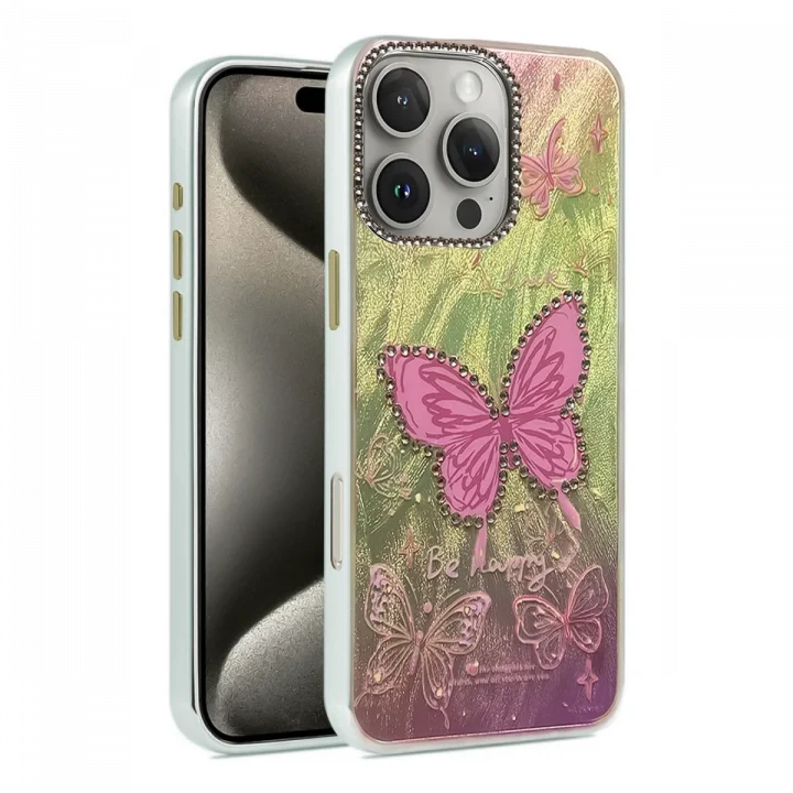 Mey İthalat®  iPhone 16 Pro Max Kılıf Blade Aynalı Desenli Kapak - Desen 5