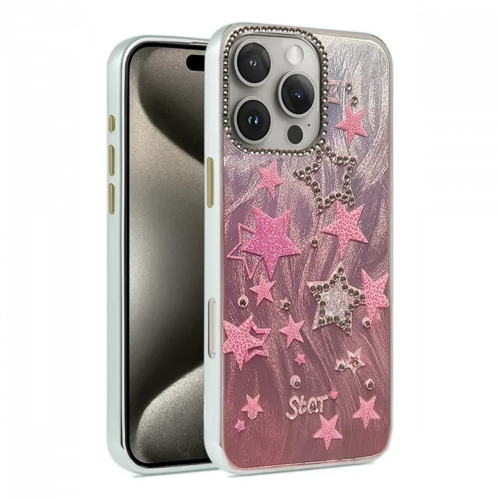 Mey İthalat®  iPhone 16 Pro Max Kılıf Blade Aynalı Desenli Kapak - Desen 7