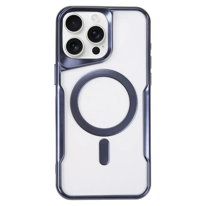 Mey İthalat®   iPhone 16 Pro Max Kılıf Boyi Magsafe Silikon Kapak - Lacivert