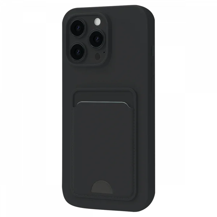 Mey İthalat®   iPhone 16 Pro Max Kılıf Kelvin Kartvizitli Silikon - Siyah