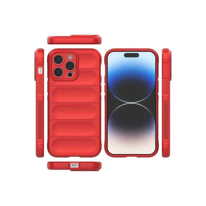 Mey İthalat®   iPhone 16 Pro Max Kılıf Optimum Silikon - Kırmızı
