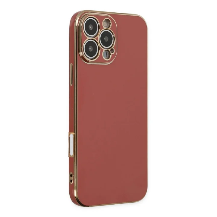 Mey İthalat®   iPhone 16 Pro Max Kılıf Volet Silikon - Kırmızı