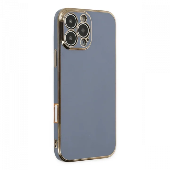 Mey İthalat®   iPhone 16 Pro Max Kılıf Volet Silikon - Mavi