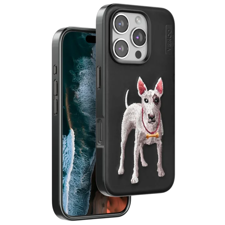 Mey İthalat®  iPhone 16 Pro Max Perma Desenli Kapak - Siyah