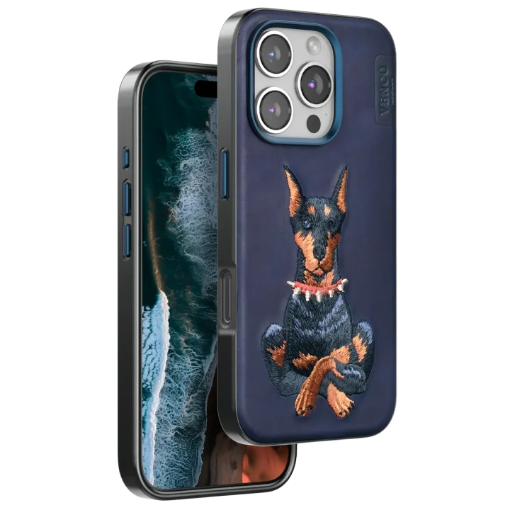 Mey İthalat®  iPhone 16 Pro Perma Desenli Kapak - Lacivert