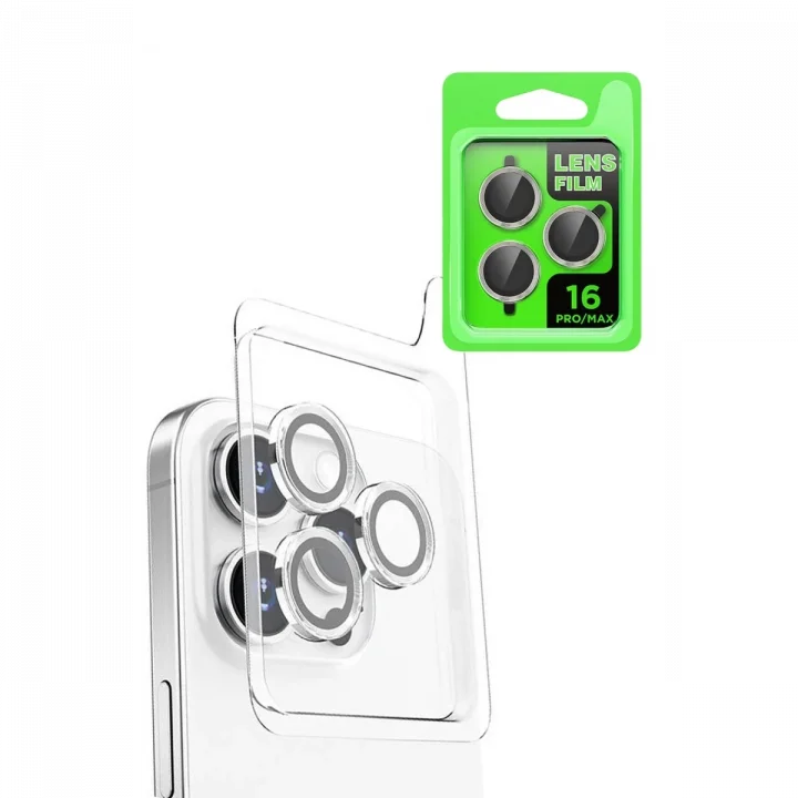 Mey İthalat®  iPhone 16 Pro Raze Metal Kamera Lens - Beyaz