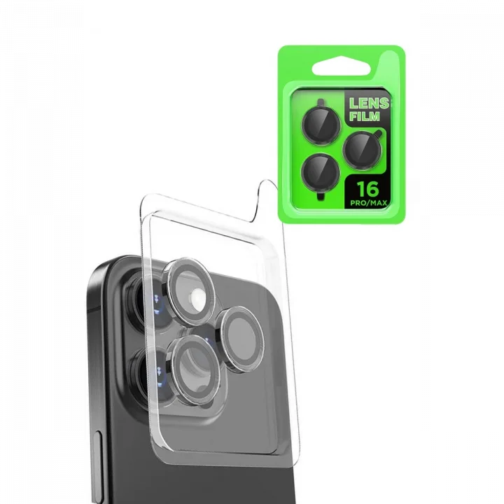 Mey İthalat®  iPhone 16 Pro Raze Metal Kamera Lens - Siyah