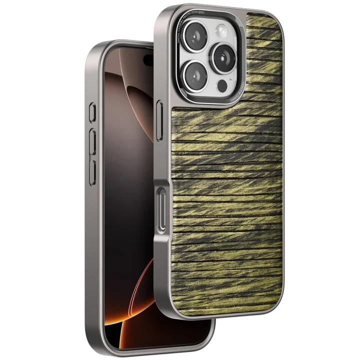 Mey İthalat®  iPhone 16 Pro Wave Kapak - Koyu Kahve