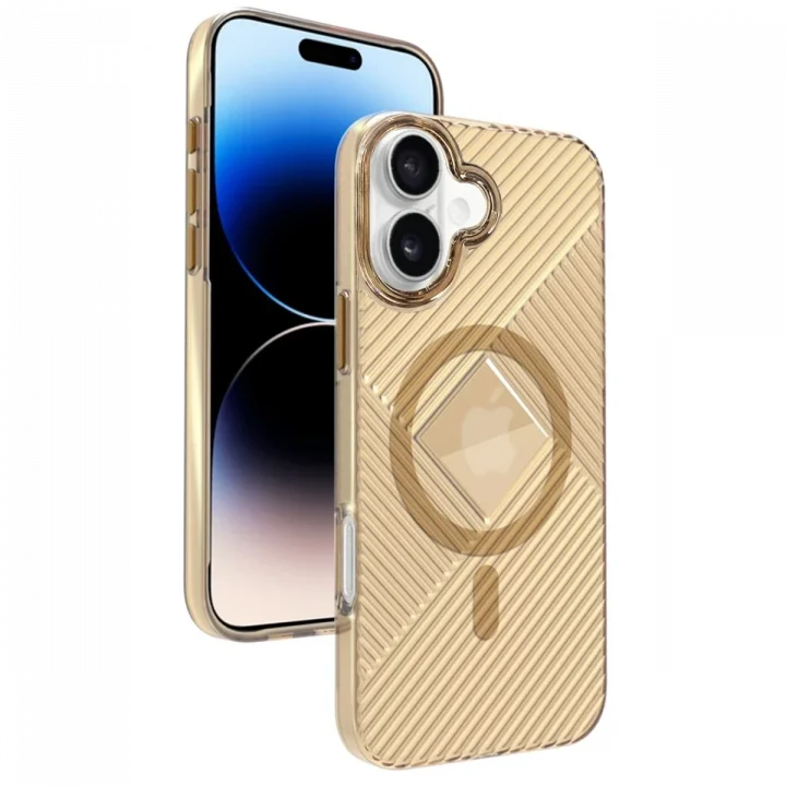 Mey İthalat®  iPhone 16 Stella PC Sert Magsafe Kılıf - Gold