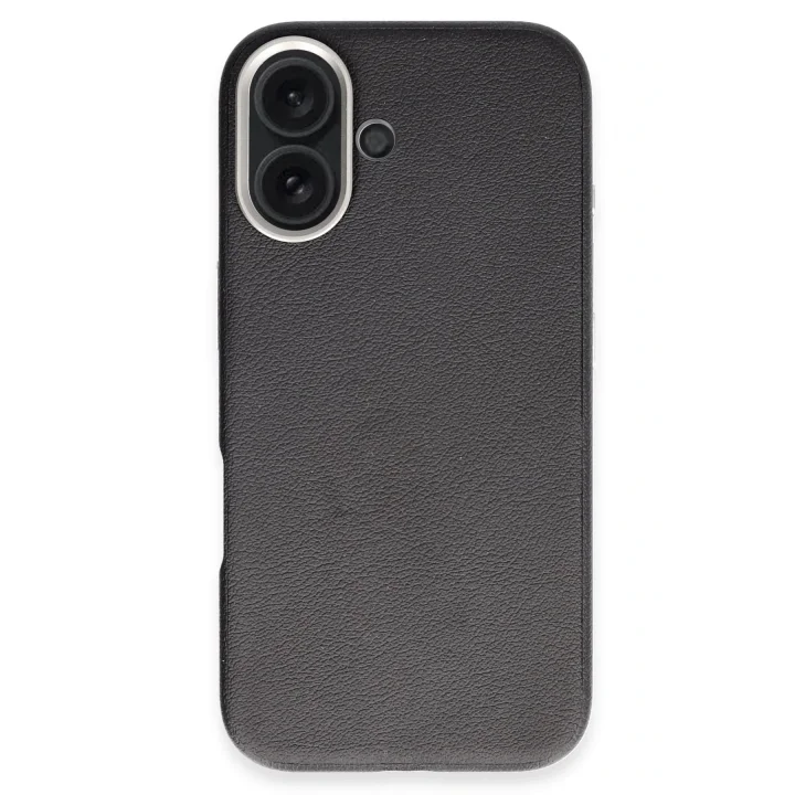 Mey İthalat®  iPhone 16 Wonder Deri Magsafe Kapak - Siyah