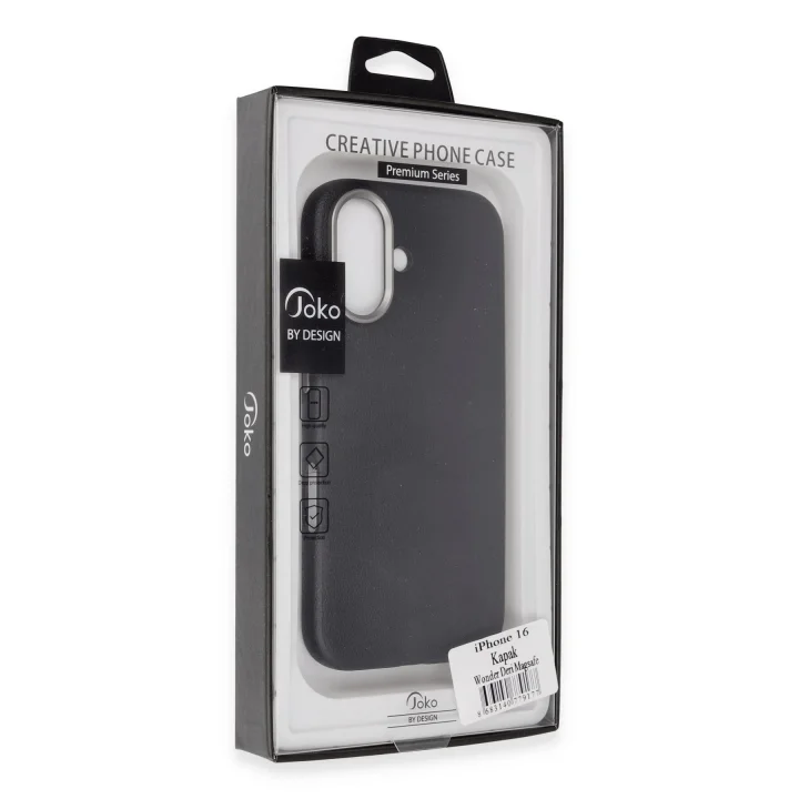 Mey İthalat®  iPhone 16 Wonder Deri Magsafe Kapak - Siyah