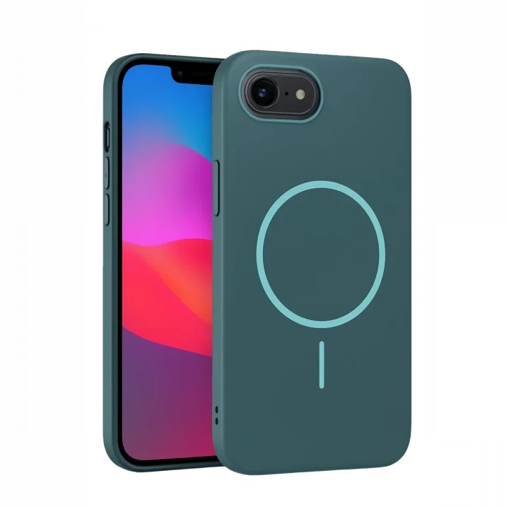 Mey İthalat®   iPhone 16E Broş Magsafe Kapak - Turkuaz