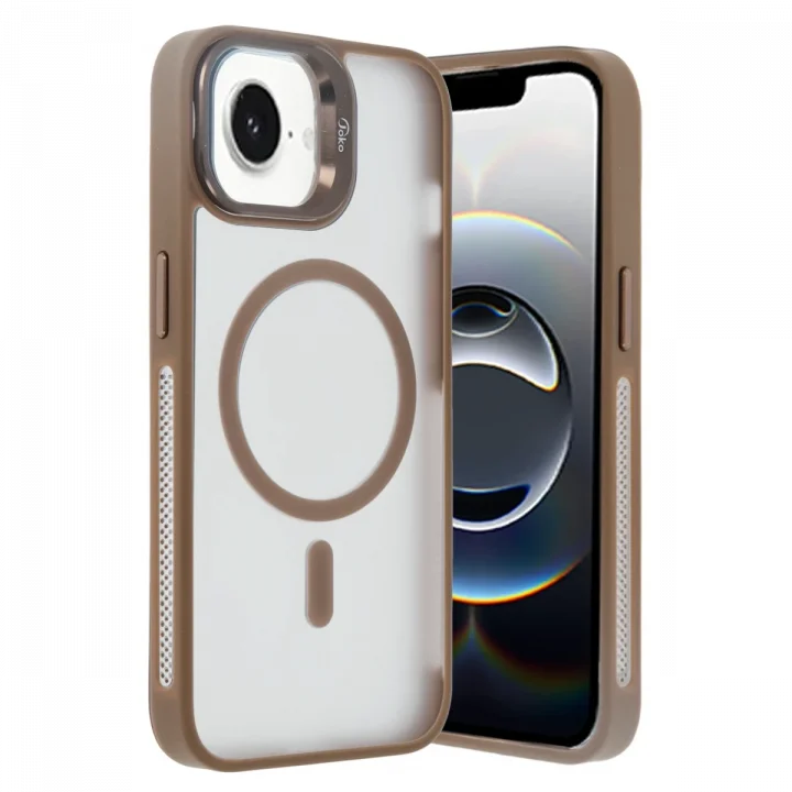 Mey İthalat®  iPhone 16E Flet Lens Magsafe Kapak - Gold