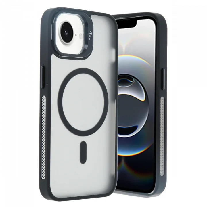 Mey İthalat®  iPhone 16E Flet Lens Magsafe Kapak - Siyah