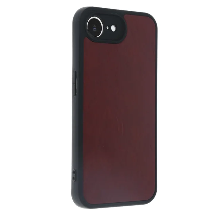 Mey İthalat®  iPhone 16E Kılıf Aras Deri Kapak - Bordo