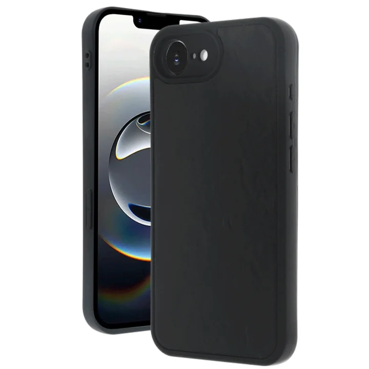 Mey İthalat®  iPhone 16E Kılıf Aras Deri Kapak - Siyah