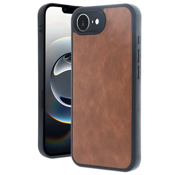 Mey İthalat®  iPhone 16E Kılıf Aras Deri Kapak - Taba