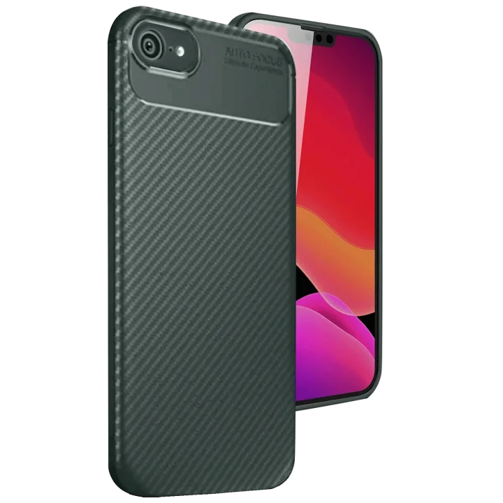 Mey İthalat®  iPhone 16E Kılıf Auto Focus Karbon Kapak - Koyu Yeşil