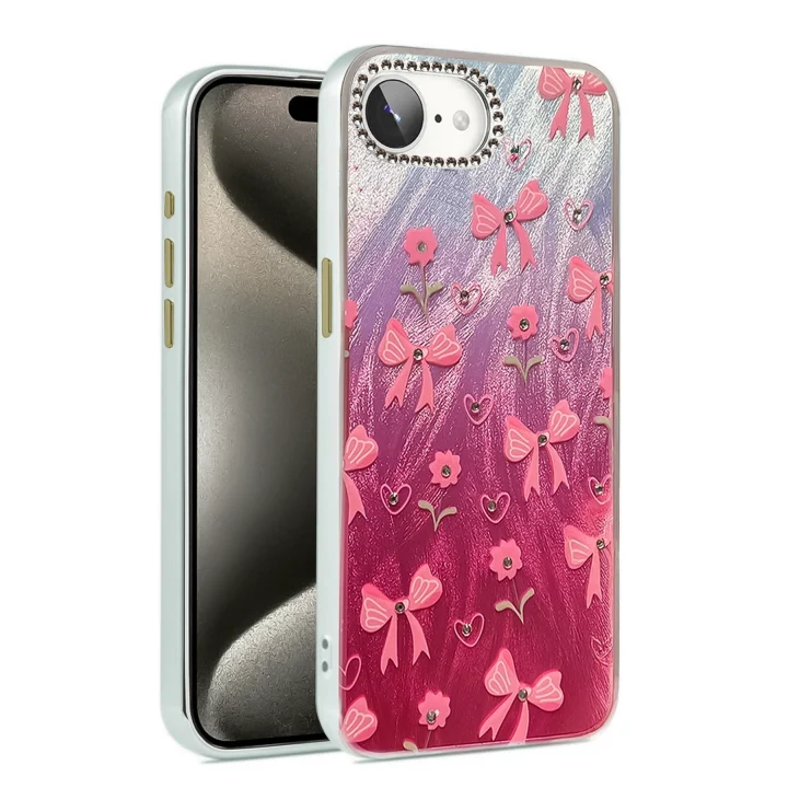 Mey İthalat®  iPhone 16E Kılıf Blade Aynalı Desenli Kapak - Desen 3