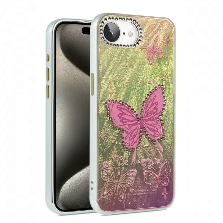 Mey İthalat®  iPhone 16E Kılıf Blade Aynalı Desenli Kapak - Desen 5