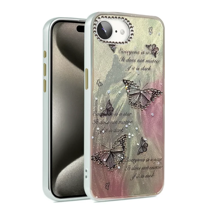 Mey İthalat®  iPhone 16E Kılıf Blade Aynalı Desenli Kapak - Desen 6