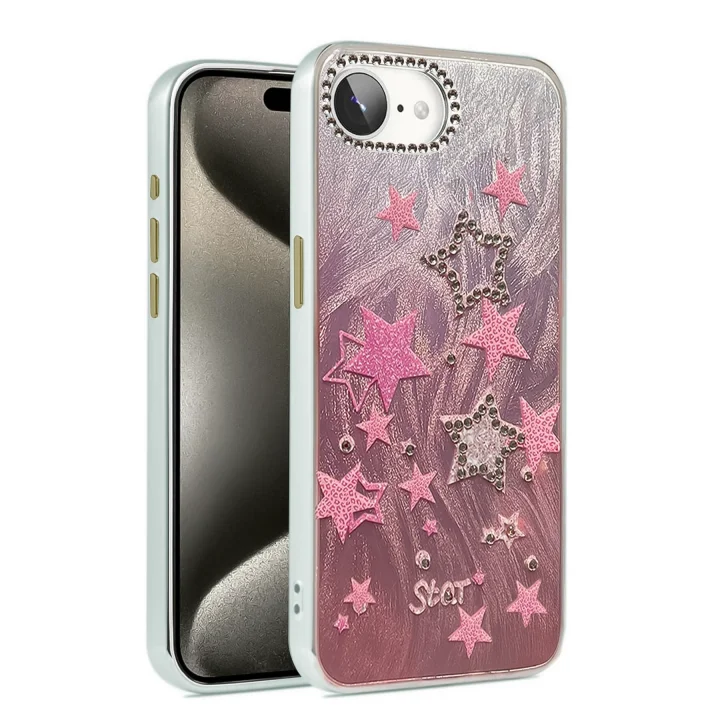 Mey İthalat®  iPhone 16E Kılıf Blade Aynalı Desenli Kapak - Desen 7