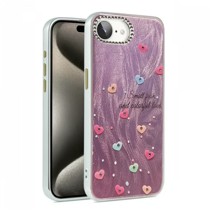 Mey İthalat®  iPhone 16E Kılıf Blade Aynalı Desenli Kapak - Desen 8