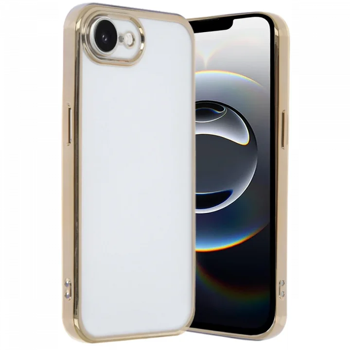 Mey İthalat®  iPhone 16E Kılıf  Lensli Silikon - Gold