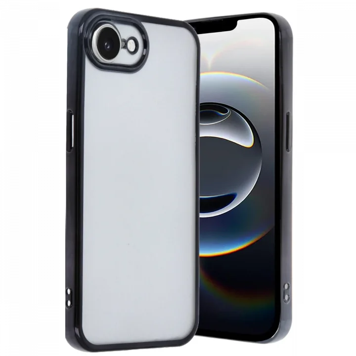 Mey İthalat®  iPhone 16E Kılıf  Lensli Silikon - Siyah