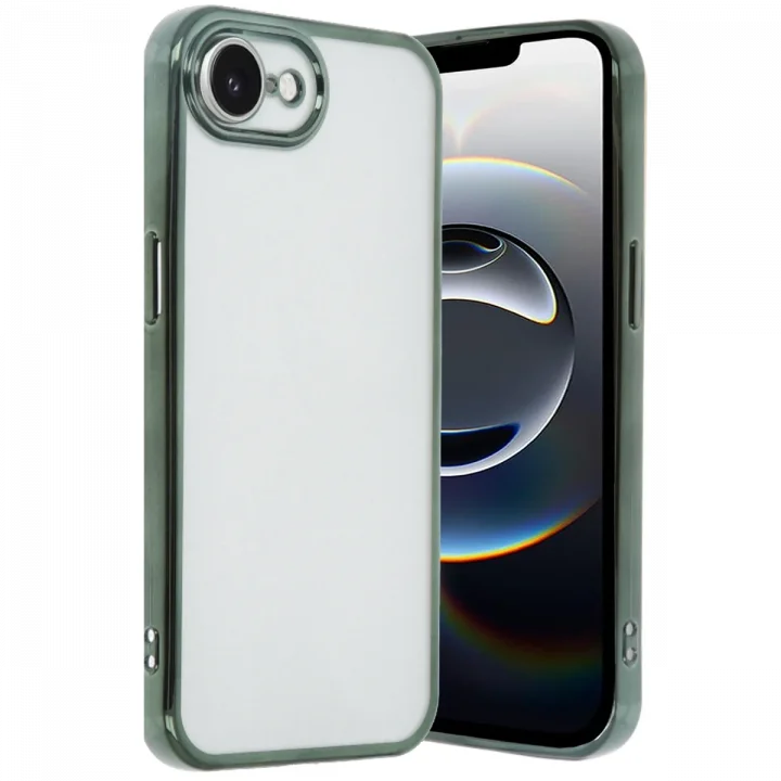 Mey İthalat®  iPhone 16E Kılıf  Lensli Silikon - Yeşil