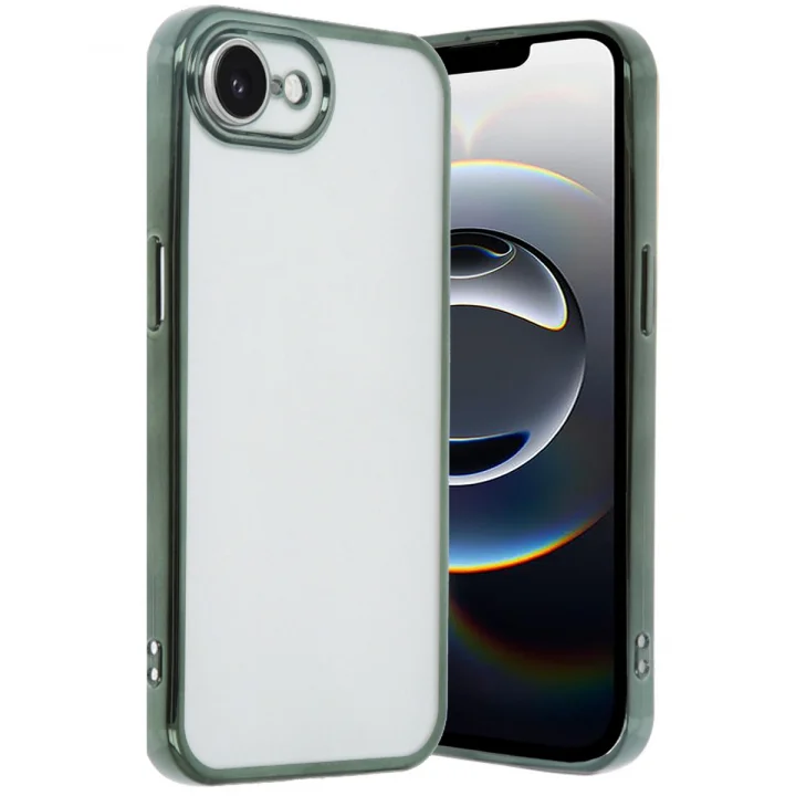 Mey İthalat®  iPhone 16E Kılıf  Lensli Silikon - Yeşil