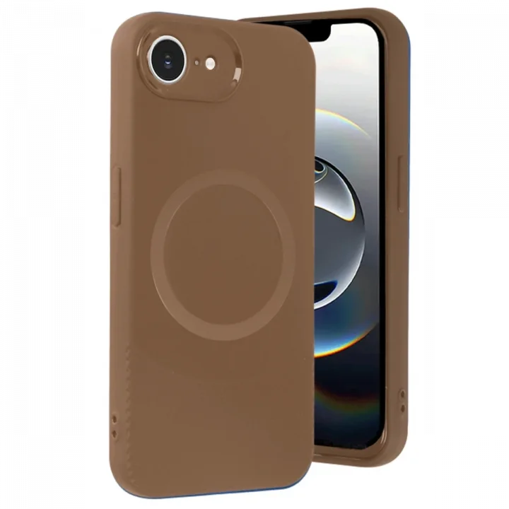 Mey İthalat®  iPhone 16E Kılıf Maya Karbon Kapak - Kahverengi