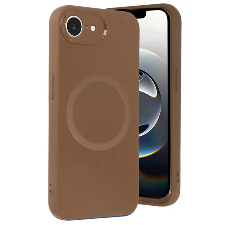 Mey İthalat®  iPhone 16E Kılıf Maya Karbon Kapak - Kahverengi