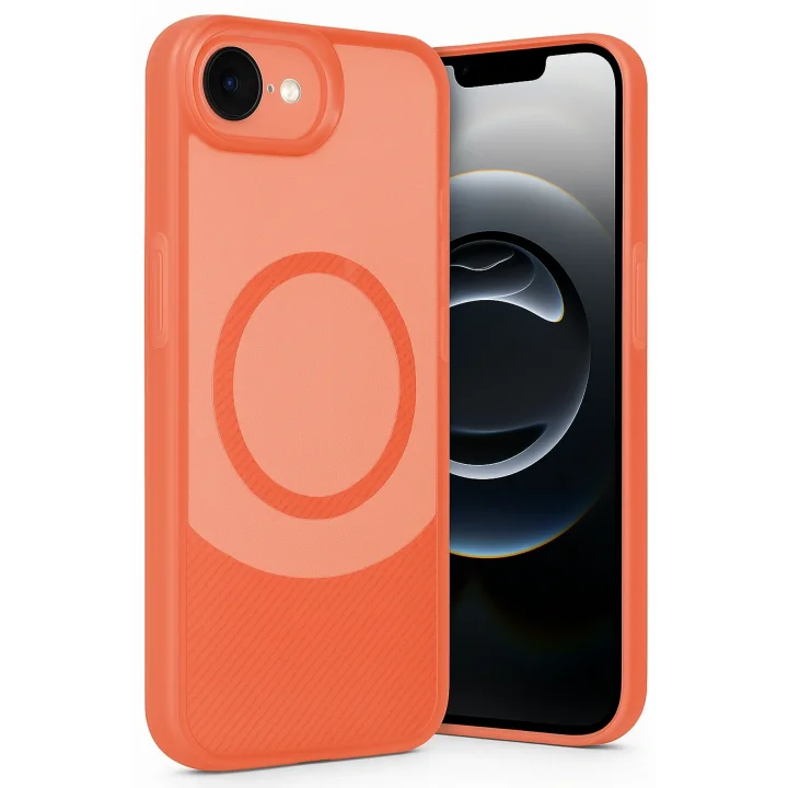 Mey İthalat®  iPhone 16E Kılıf Maya Karbon Kapak - Kırmızı