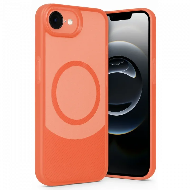 Mey İthalat®  iPhone 16E Kılıf Maya Karbon Kapak - Kırmızı